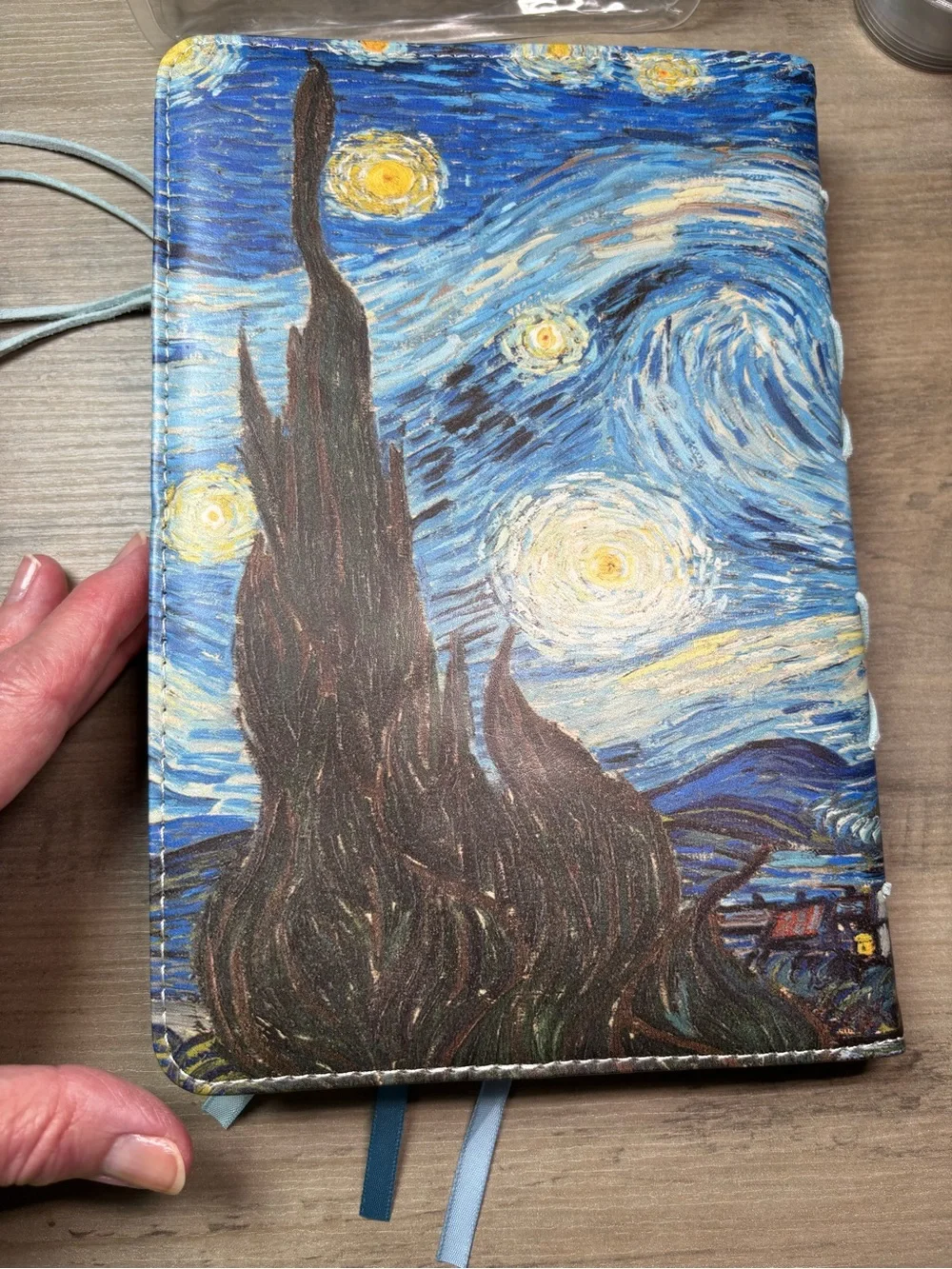 Starry Night Journal Notebook with Sun & Moon Charms - Blue/Yellow